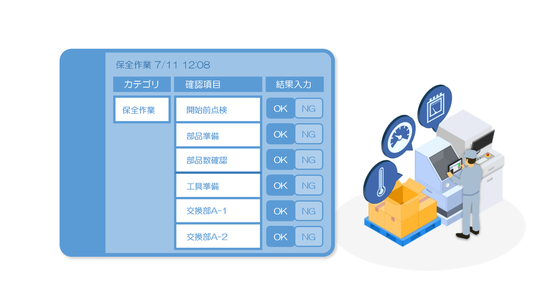 保全結果登録機能